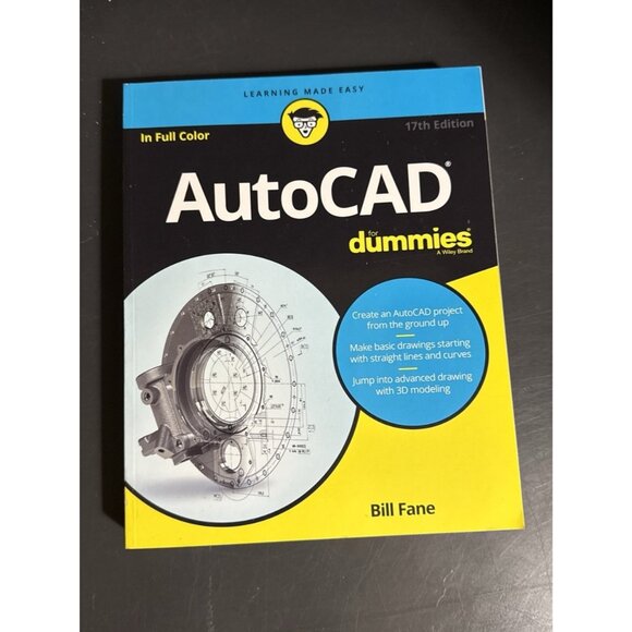 AutoCAD for Dummies by Fane, Bill Paperback Tech Textbook 17th Edition - Picture 1 of 6